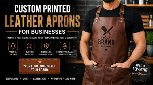Custom Printed Leather Aprons for Businesses