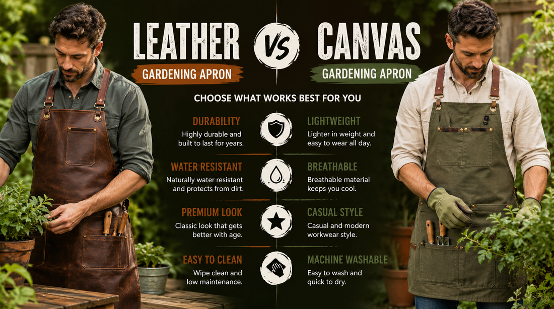 Leather vs Canvas Gardening Apron