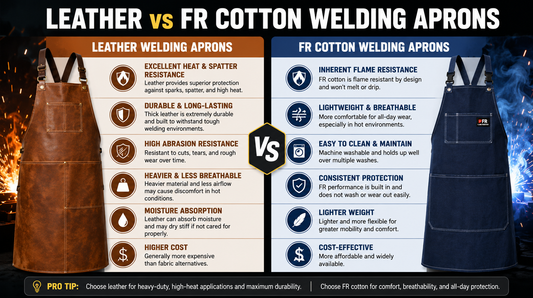 Leather vs FR Cotton Welding Aprons